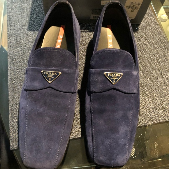 prada suede loafers womens